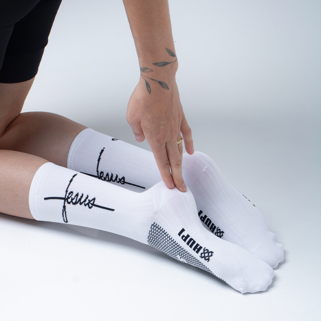 meia poliamida corrida