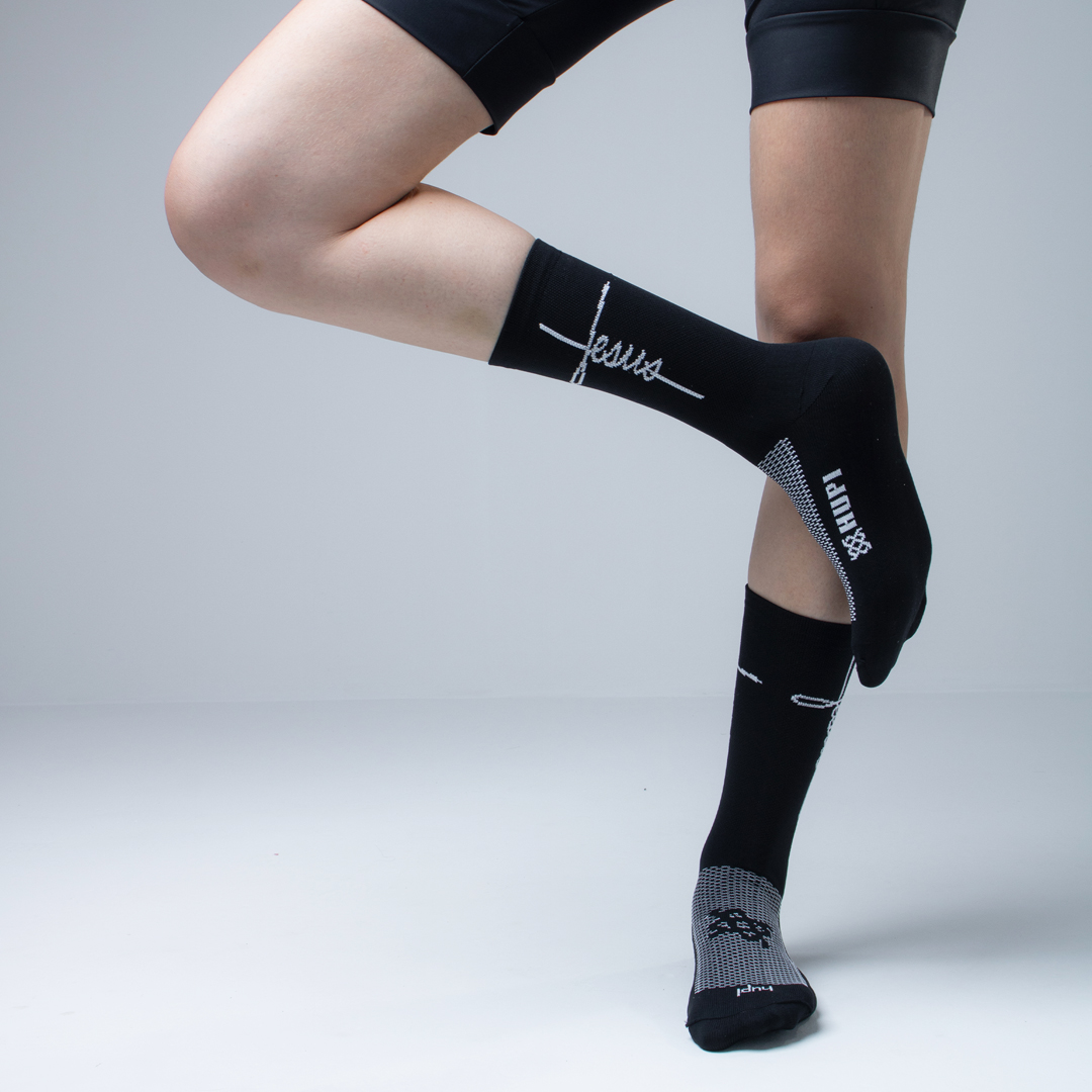 meia poliamida corrida