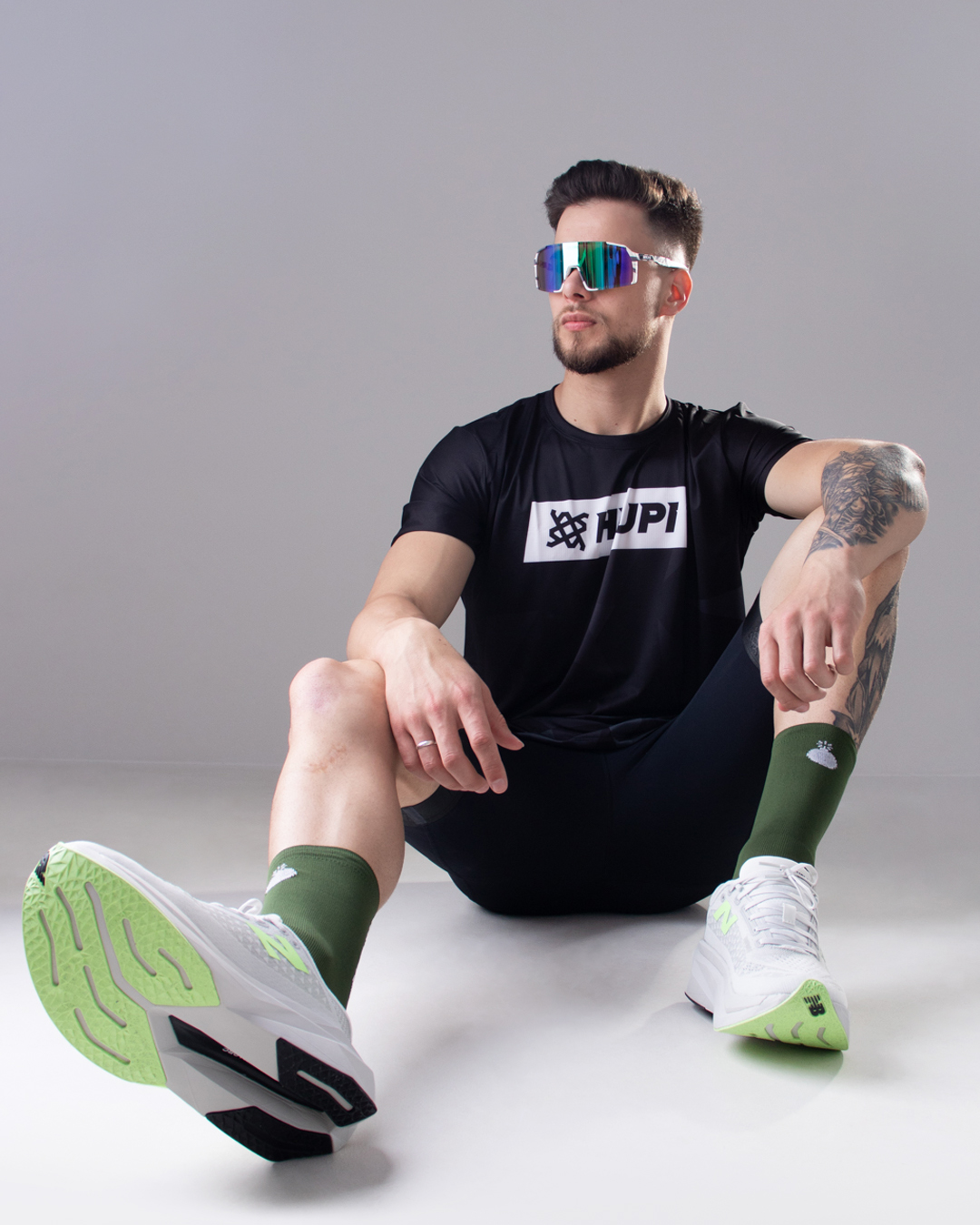 meia de poliamida corrida