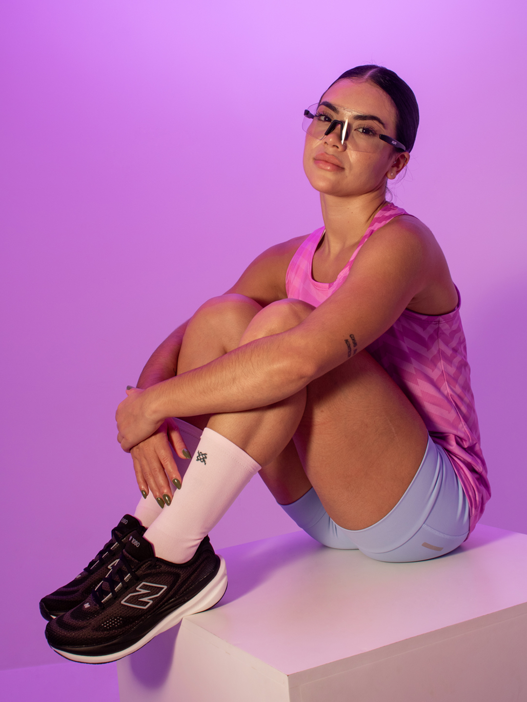 meia poliamida corrida