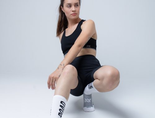 meia poliamida corrida