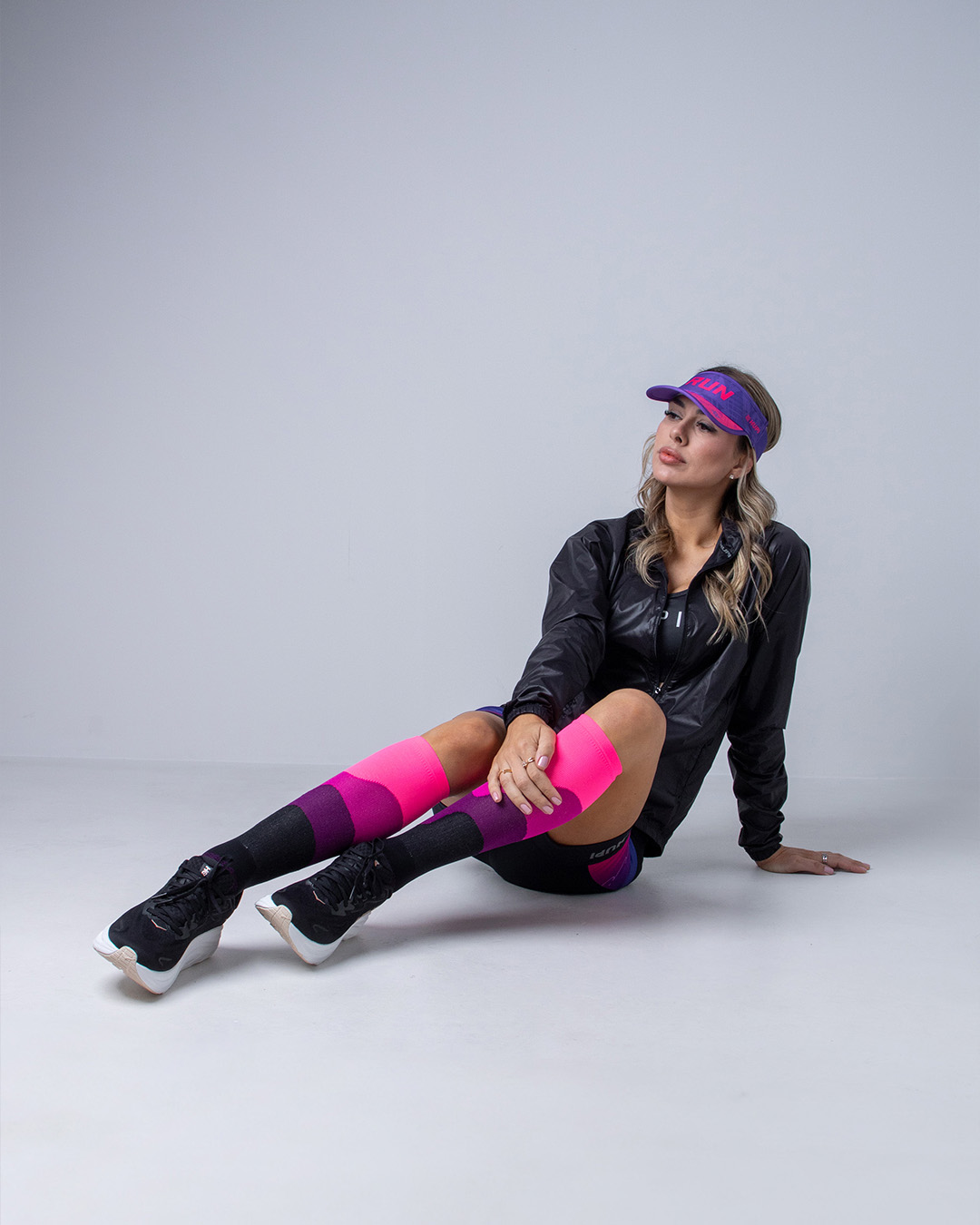 meia de poliamida corrida